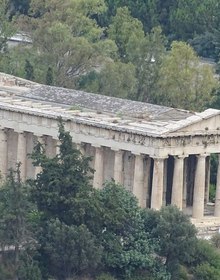 The Temple of Hephaestus on the hill at the western edge