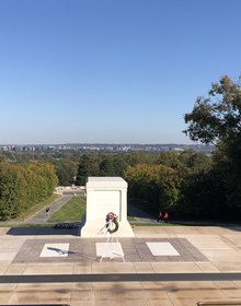 The Tomb of the Unknown Soldier and its plaza above Washington