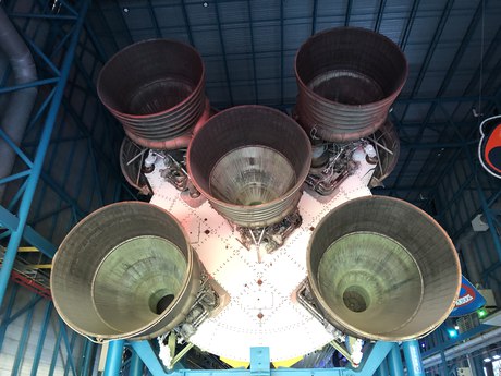 The five F-1 engines of the Saturn V first stage