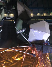 A lunar module in its gold foil