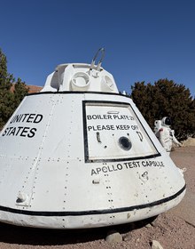 An Apollo test capsule at the visitor centre