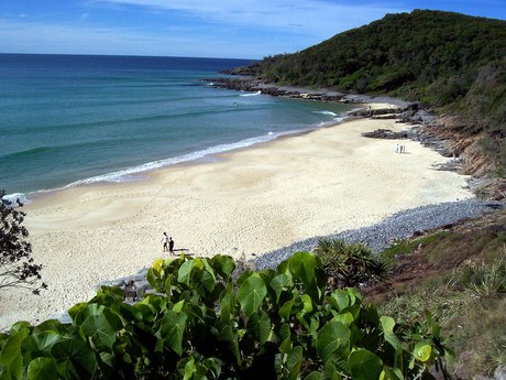 The headland beach through the scrub