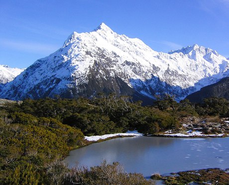 Mount Christina above the track at Key Summit