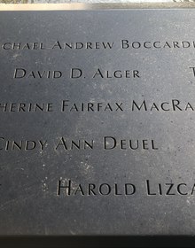 Names cut through the bronze